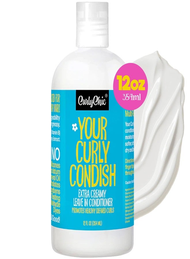 Curly Chic CurlyChic Your Curly Condish - Extra Creamy Leave-In Conditioner, Intense Moisturizing, Frizz Control & Curl Definition for Curly, Kinky, Coily, Wavy, Frizzy Hair – Sulfate & Paraben Free, 12 fl oz - Image 1